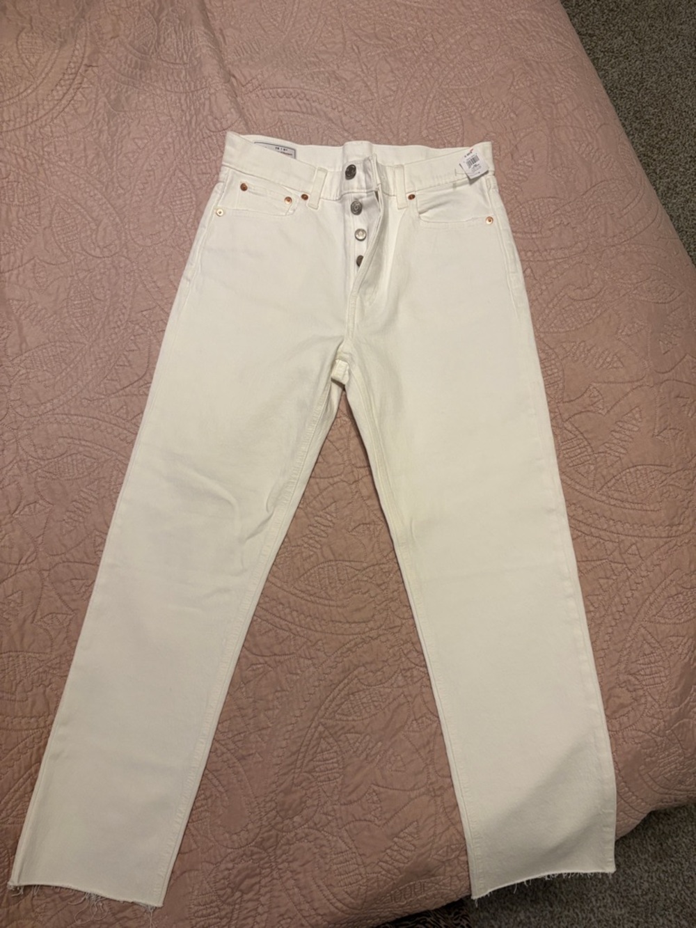 GAP White Cheeky Straight High-Rise Jeans